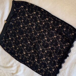 BCBGMaxAzria Elegant Black Lace Pencil Skirt